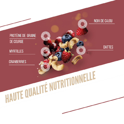 Barre Protéinée BAOUW BIO EXTRA Fruits Rouges/Cajou (50g)