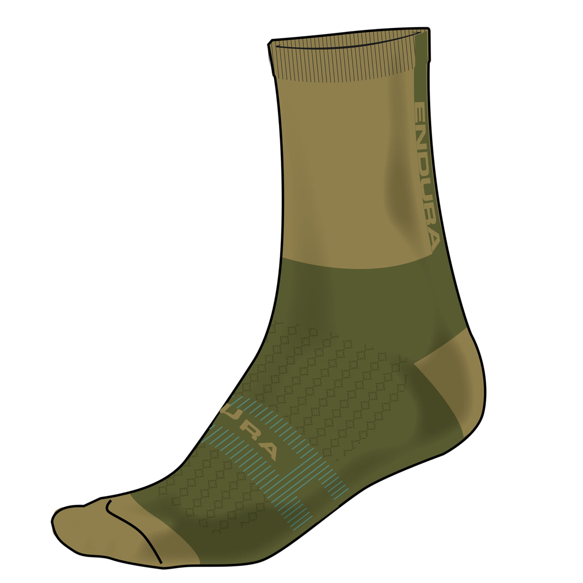 Chaussettes ENDURA BAABAA MERINO WINTER Kaki