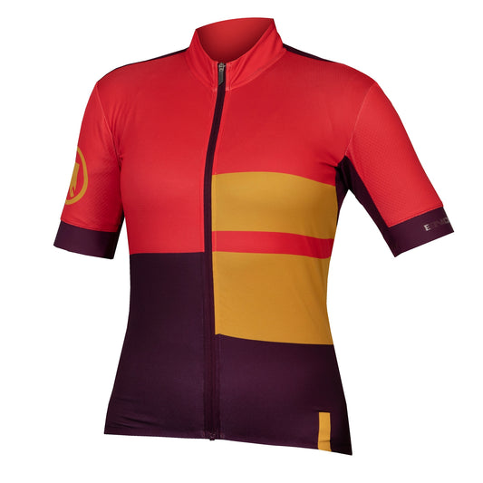 Maillot ENDURA FS260 PRINT Femme Manches Courtes Orange/Marron