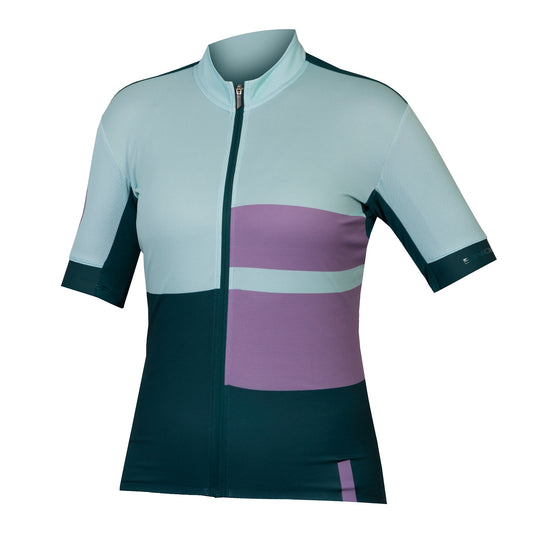 Maillot ENDURA FS260 PRINT Femme Manches Courtes Vert/Violet