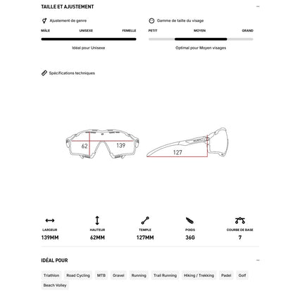Lunettes RUDY PROJECT CUTLINE Blanc Verres IMPACTX™ Photochromique Laser Purple