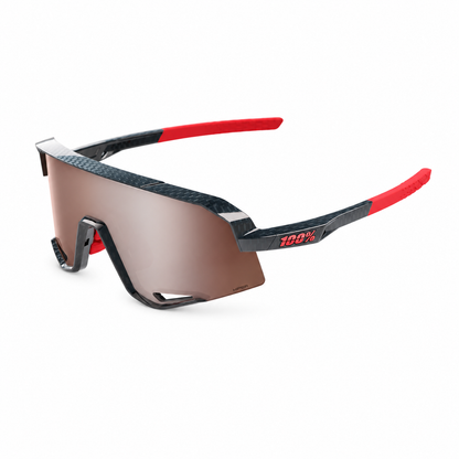 Lunettes 100% SLENDALE Noir Carbon Hiper Mirror Argent