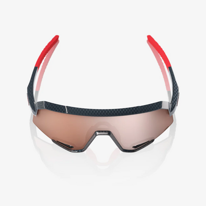 Lunettes 100% SLENDALE Noir Carbon Hiper Mirror Argent