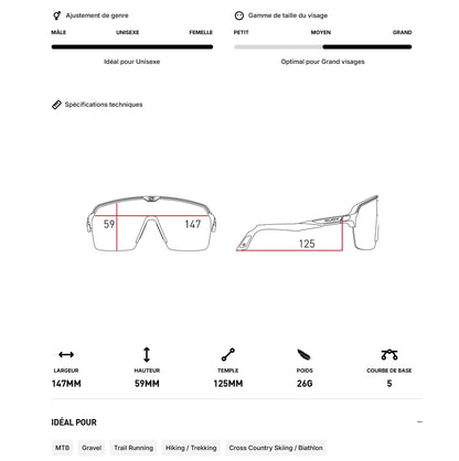 Lunettes RUDY PROJECT SPINSHIELD AIR Noir Verres IMPACTX™ Photochromique Matt Laser