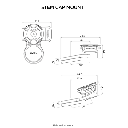 Support de Fixation sur Potence QUADLOCK OUT CAP MOUNT PRO