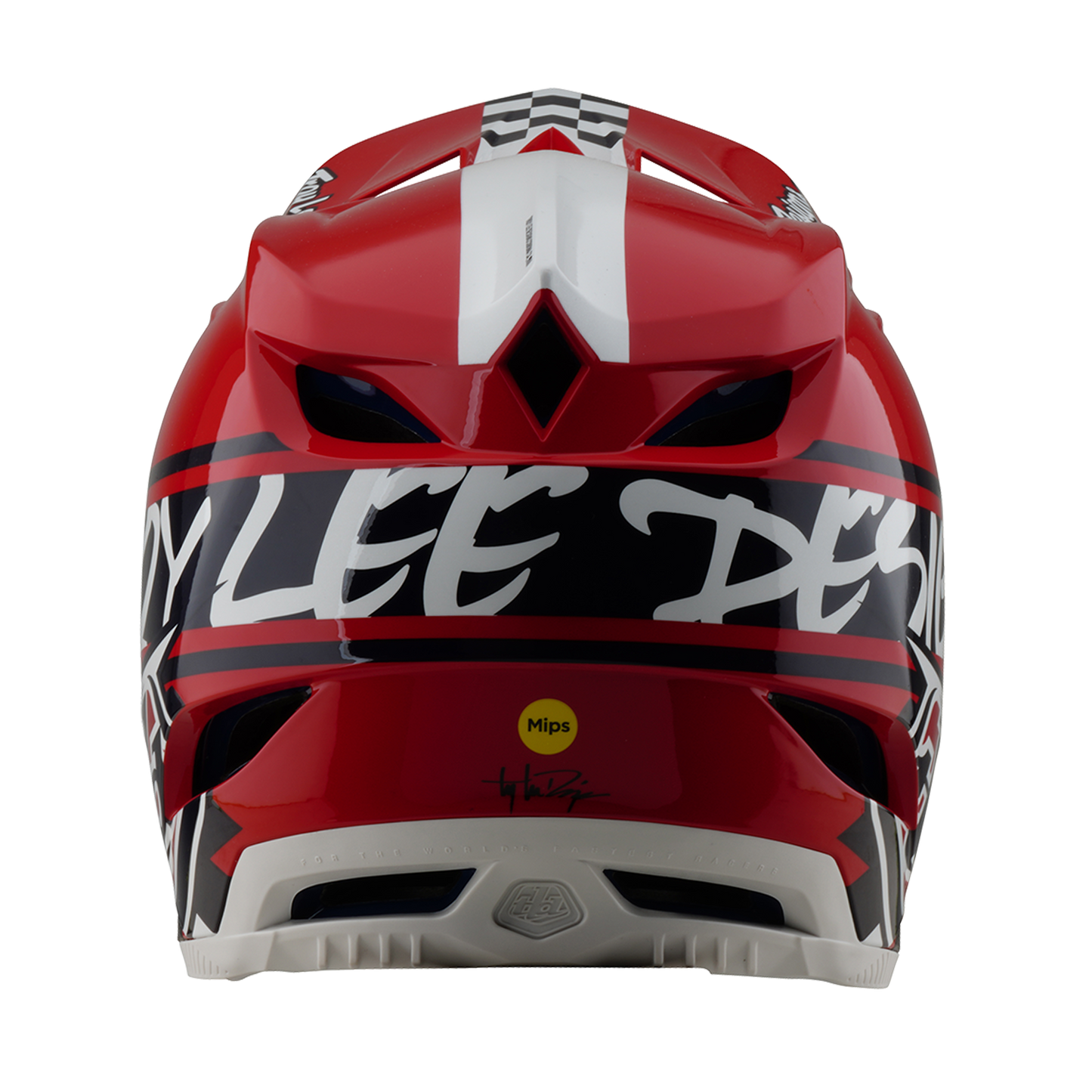 Casque VTT TROY LEE DESIGNS D4 POLYACRYLITE MIPS FIFTY 50 Blanc/Rouge