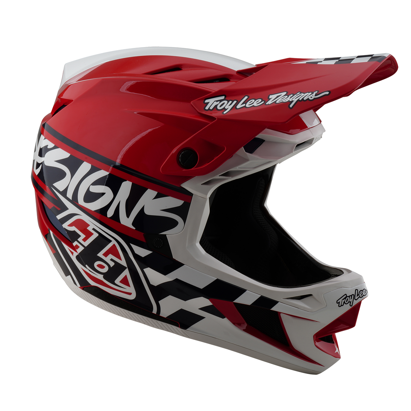 Casque VTT TROY LEE DESIGNS D4 POLYACRYLITE MIPS FIFTY 50 Blanc/Rouge