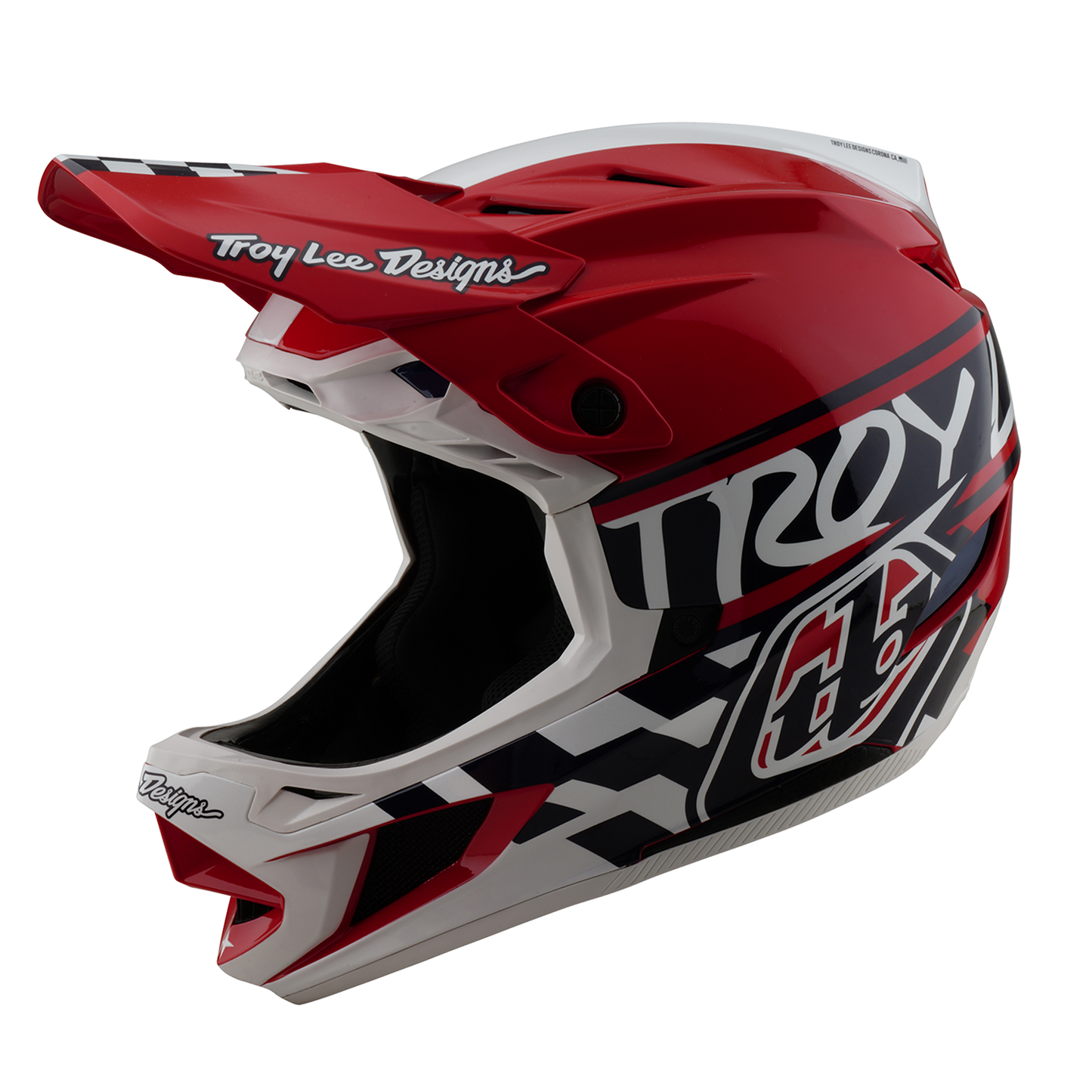 Casque VTT TROY LEE DESIGNS D4 POLYACRYLITE MIPS FIFTY 50 Blanc/Rouge