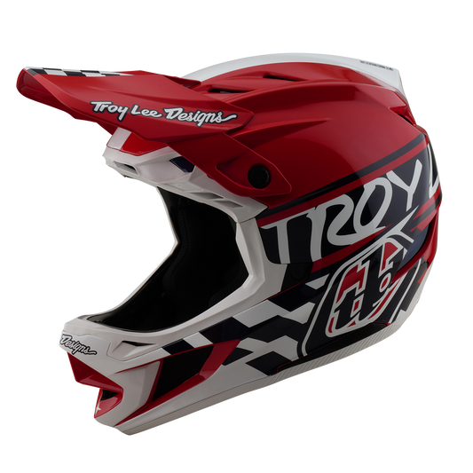 Casque VTT TROY LEE DESIGNS D4 POLYACRYLITE MIPS FIFTY 50 Blanc/Rouge