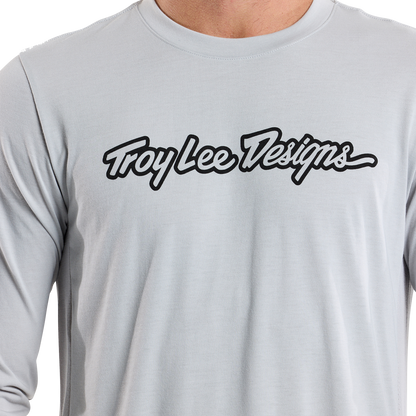 Maillot TROY LEE DESIGNS SKYLINE RIDE TEE SIGNATURE Manches Longues Gris