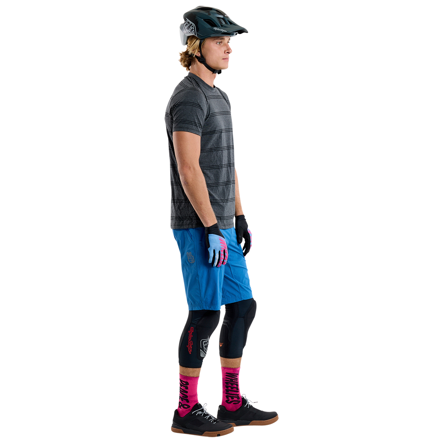 Maillot TROY LEE DESIGNS SKYLINE RIDE TEE WASH OUT Manches Courtes Gris