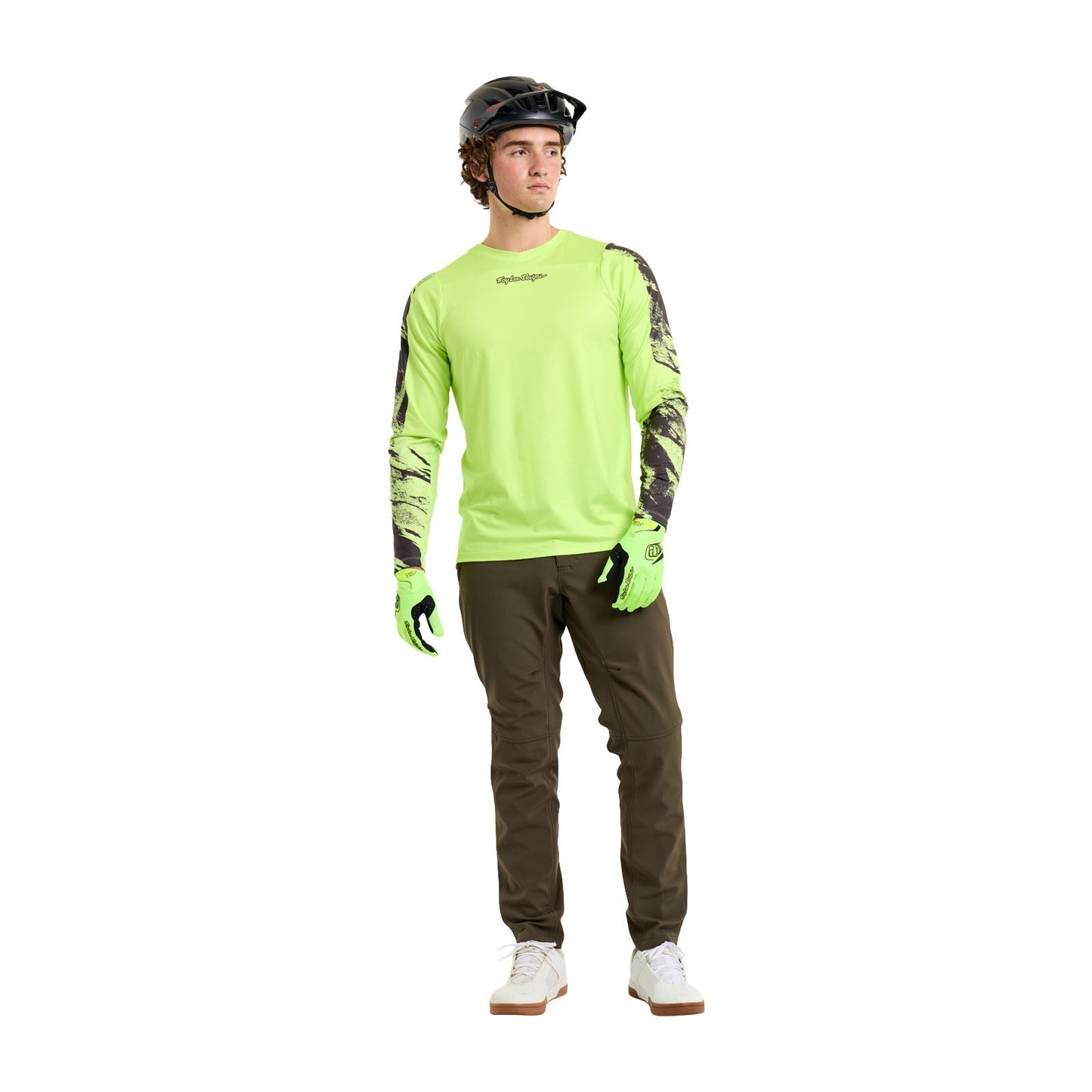Maillot TROY LEE DESIGNS SKYLINE CHILL ROCKSLIDE Manches Longues Jaune