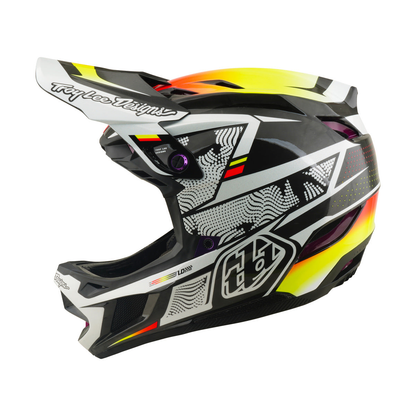 Casque VTT TROY LEE DESIGNS D4 CARBON MIPS Lined Up Noir/Jaune