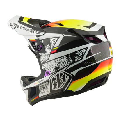 Casque VTT TROY LEE DESIGNS D4 CARBON MIPS Lined Up Noir/Jaune
