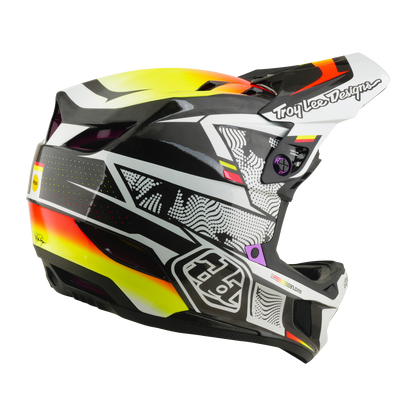 Casque VTT TROY LEE DESIGNS D4 CARBON MIPS Lined Up Noir/Jaune
