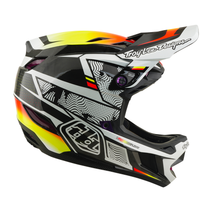 Casque VTT TROY LEE DESIGNS D4 CARBON MIPS Lined Up Noir/Jaune