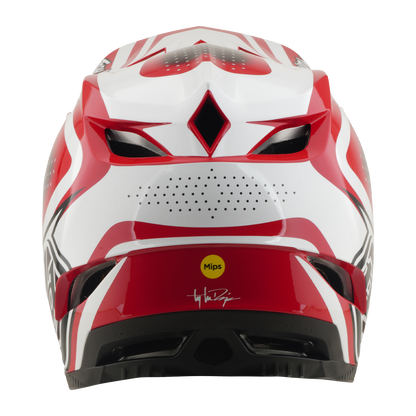 Casque VTT TROY LEE DESIGNS D4 POLYACRYLITE MIPS THE LINE Rouge/Blanc