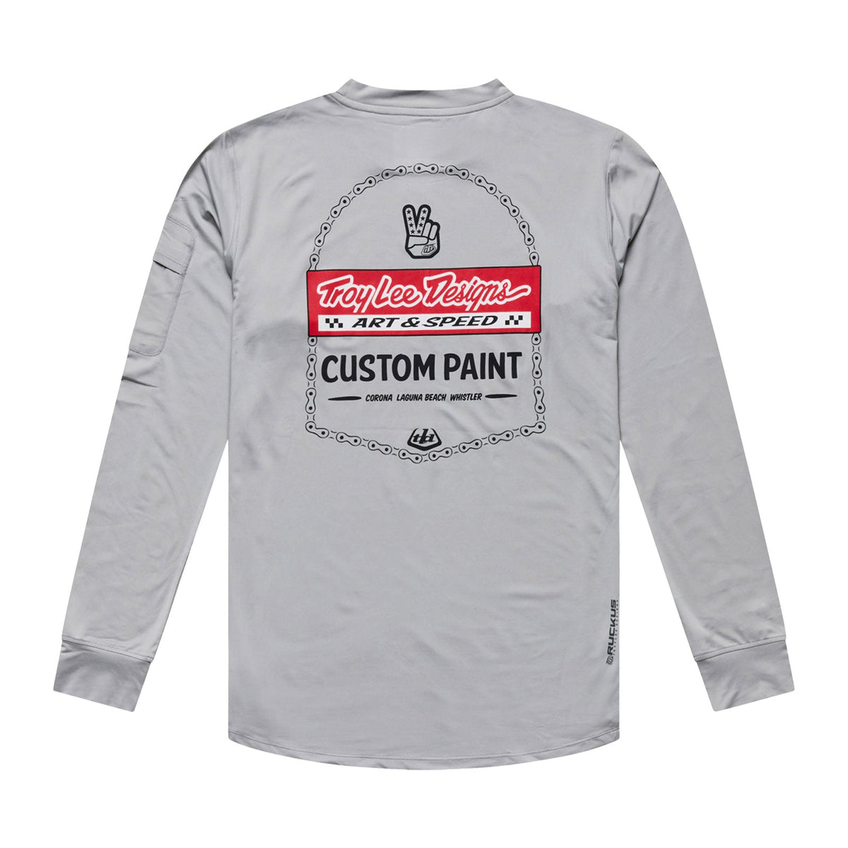 Maillot TROY LEE DESIGNS RUCKUS RIDE CUSTOM PAINT Manches Longues Mid Gray