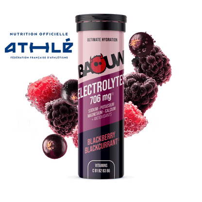 Boisson Énergétique BAOUW (Tube de 10 Pastilles) Mûre/Cassis