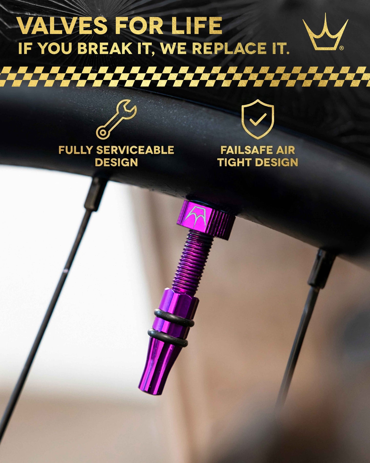 Valves Tubeless PEATY'S HOLESHOT FAST FLOW 60mm (x2) Violet