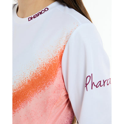 Maillot DHARCO GRAVITY FIREBIRD Manches Longues Femme Blanc/Orange