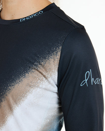Maillot DHARCO GRAVITY GOLDEN STREAK Manches Longues Femme Noir/Bleu