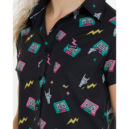 Chemise Technique DHARCO TECH PARTY MIX TAPE Femme Noir