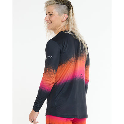 Maillot DHARCO RACE BLACK SNAKE Manches Longues Femme Noir/Orange