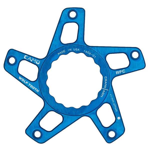 Étoile de Pédalier WOLF TOOTH CAMO P3 Raceface Cinch Direct Mount Offset 3mm Bleu