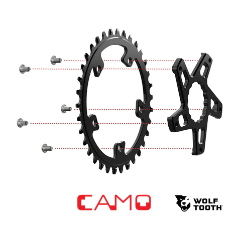 Étoile de Pédalier WOLF TOOTH CAMO P2 Sram Offset 4mm Noir