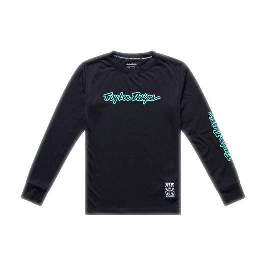 Maillot TROY LEE DESIGNS SKYLINE RIDE SIGNATURE Junior Manches Longues Noir/Vert