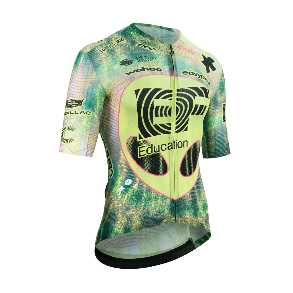 Maillot ASSOS EQUIPE RS S11 EDUCATION FIRST CLOSE ENCOUNTER Manches Courtes Vert/Jaune