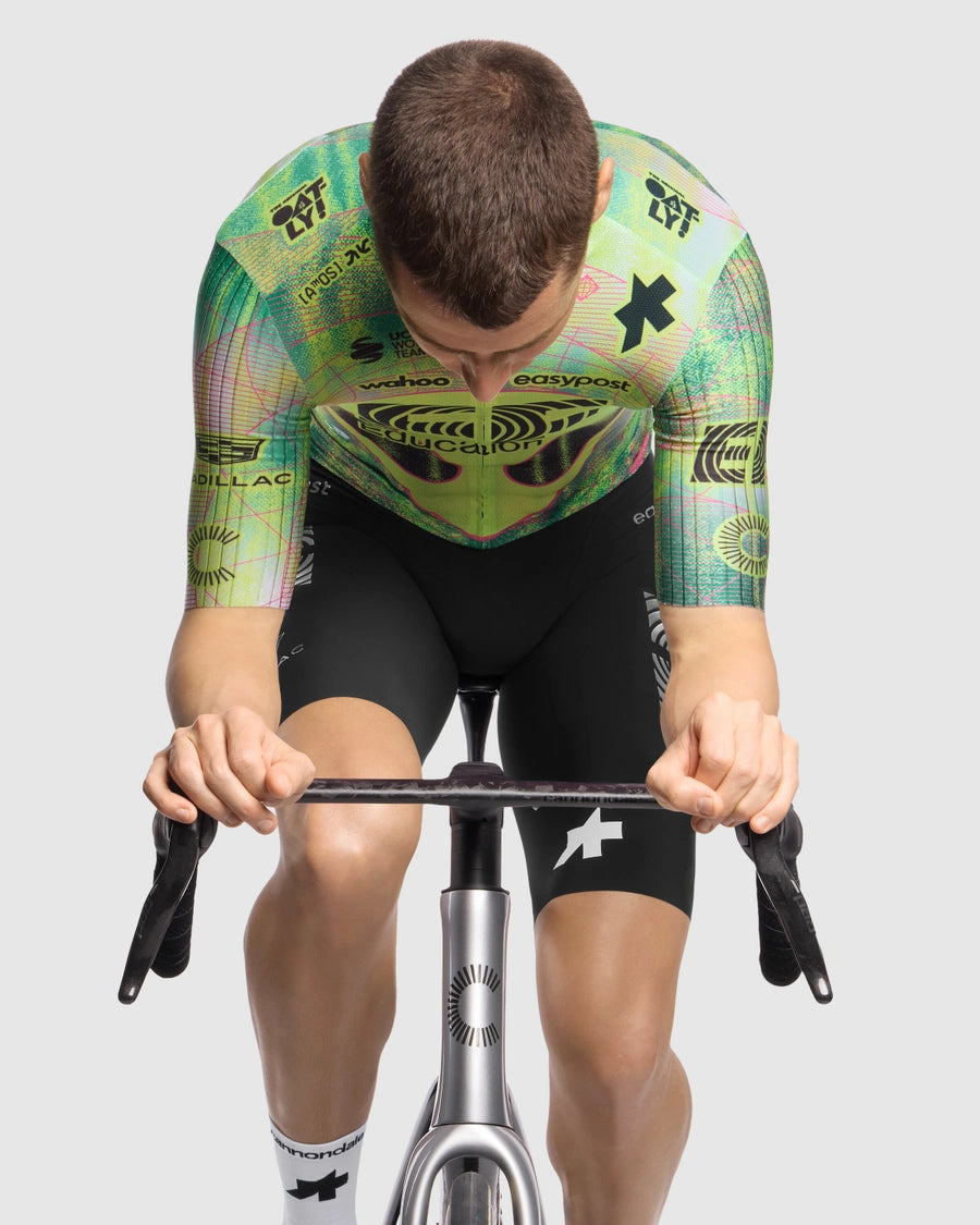 Maillot ASSOS EQUIPE RS S11 EDUCATION FIRST CLOSE ENCOUNTER Manches Courtes Vert/Jaune