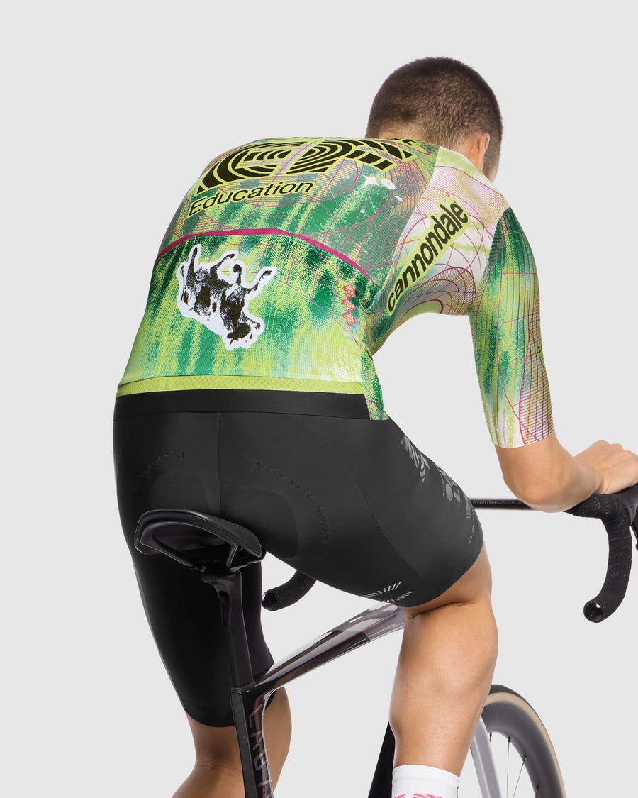 Maillot ASSOS EQUIPE RS S11 EDUCATION FIRST CLOSE ENCOUNTER Manches Courtes Vert/Jaune