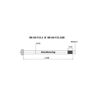 Axe de Roue Avant BLACKBEARING 15x100 mm RockShox Boost (15mm-148-M15x1.5-12mm) QR