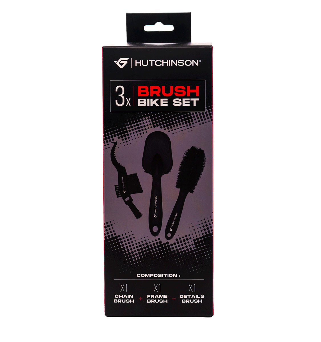 Lot de 3 Brosses HUTCHINSON BRUSH BIKE SET