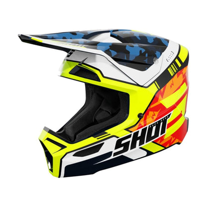 Casque BMX SHOT FURIOUS Flash Blue Neon Yellow Glossy