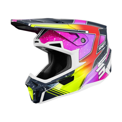 Casque BMX SHOT LITE Racing Blue Neon Yellow Pearly