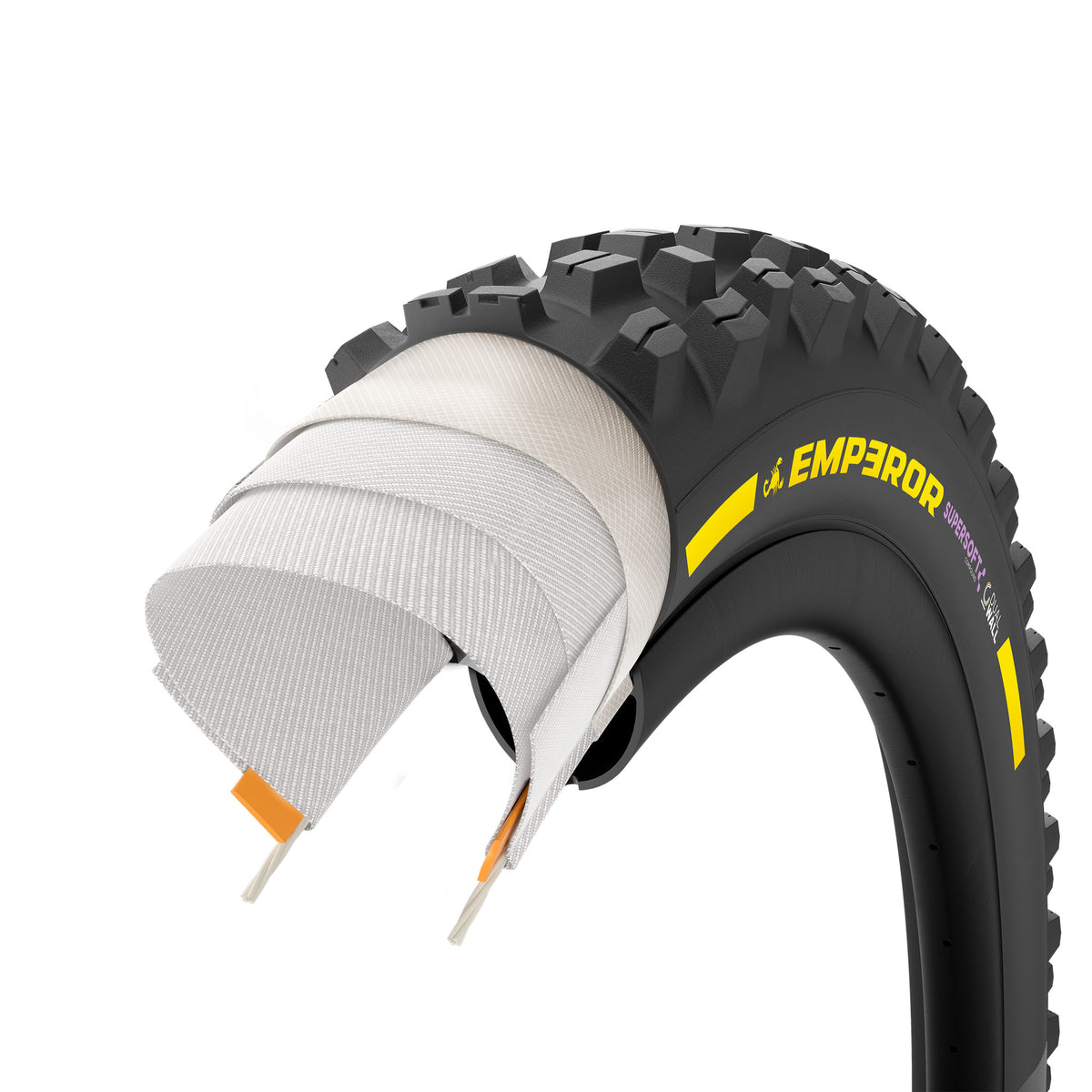 Pneu PIRELLI SCORPION EMPEROR 29x2.40 Supersoft DualWall Tubeless Ready Souple Noir/Jaune Team Edition
