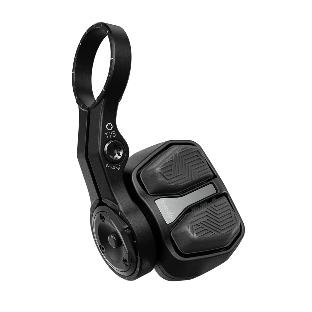 Commande de Vitesses Droite ou Gauche D1 SRAM ULTIMATE AXS POD / ROCKSHOX AXS — vue du contrôleur avec collier Discrete