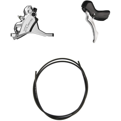 Levier Gauche et Etrier Avant SHIMANO CUES U6030 Mono Flatmount Sans Disque- Édition Polish Silver