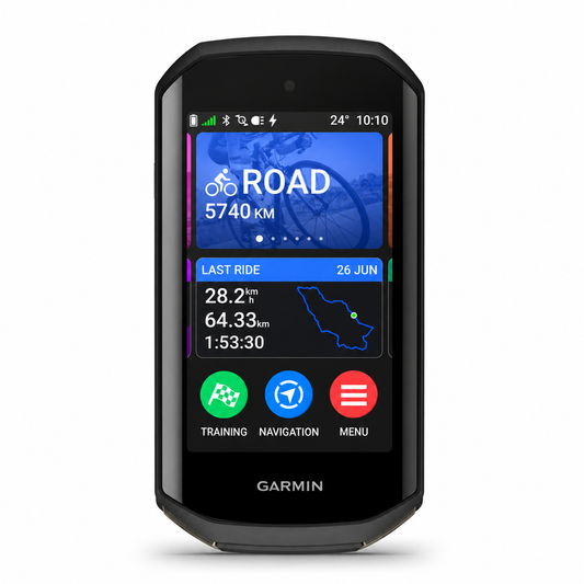 Compteur GPS GARMIN EDGE 1050 — vue de face sur fond blanc