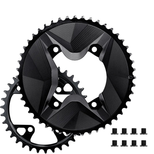 Paire de Plateaux 12V ALUGEAR AERO 110 BCD pour Shimano GRX Noir