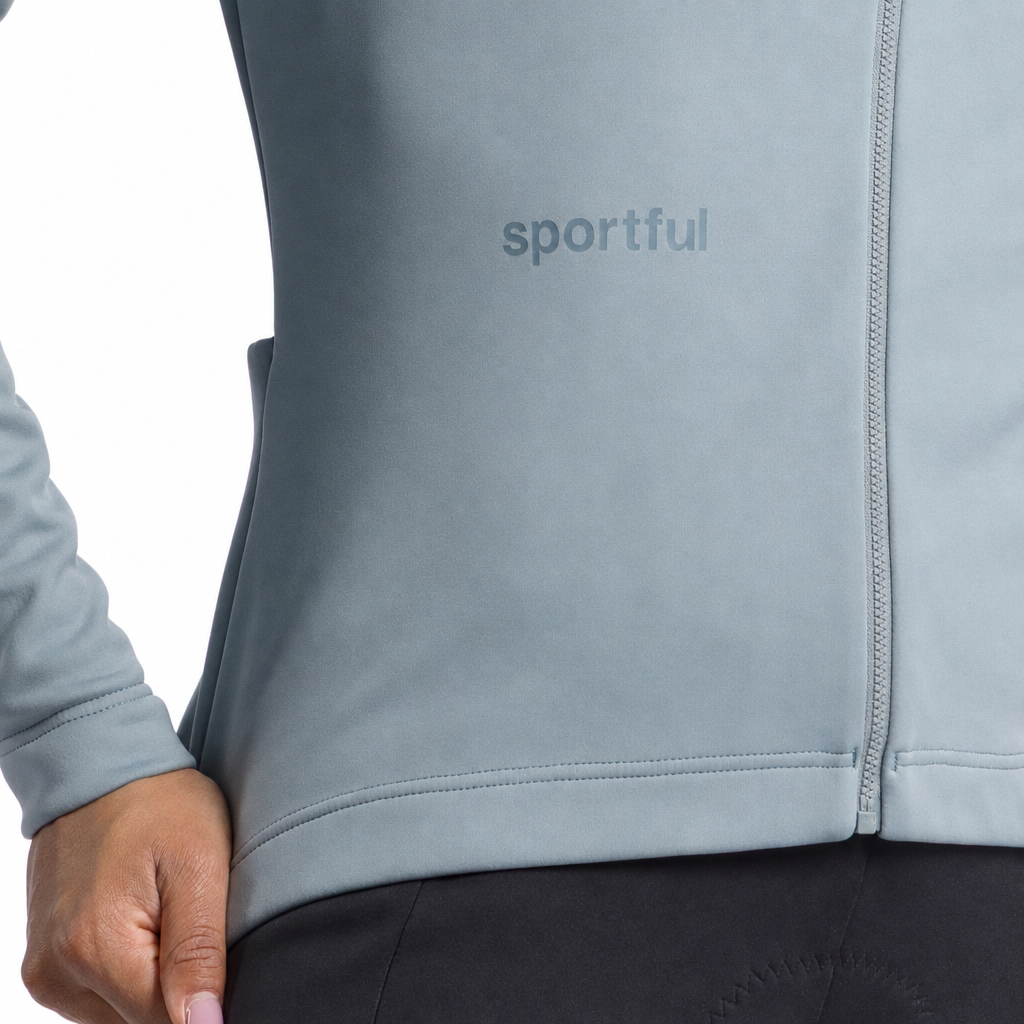 Veste SPORTFUL CLASSIC 2 Femme Gris, détail avant sur fond blanc
