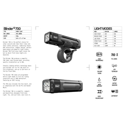 Éclairage Avant KNOG BLINDER PRO 700