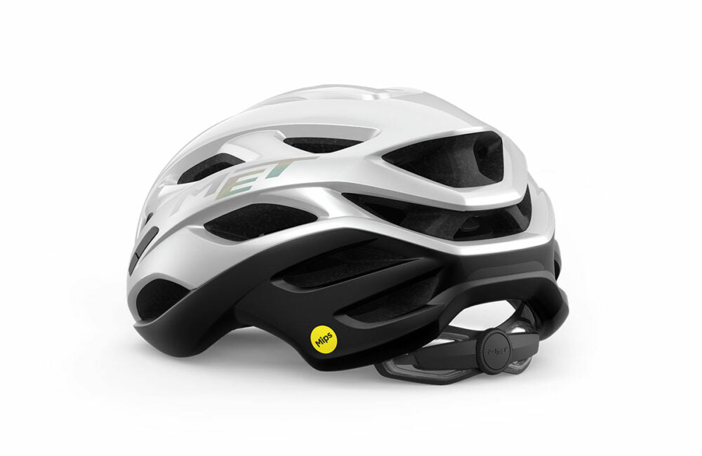 Casque Route MET ESTRO MIPS Blanc Holographique Mat/Brillant