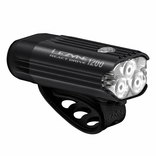 Éclairage Avant LEZYNE REACT DRIVE — vue produit sur fond blanc