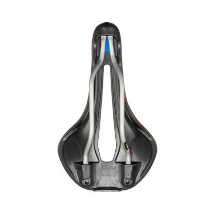 Selle SELLE ITALIA FLITE BOOST GRAVEL SUPERFLOW L3 Rails TI 316 Marron — vue de dessous et rails Ti316 L3