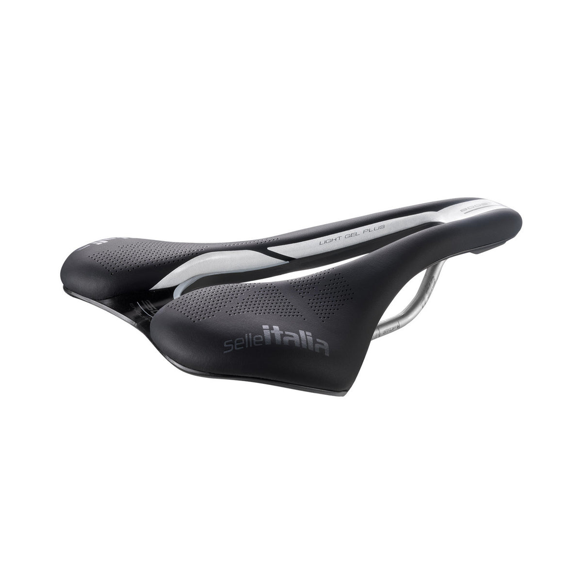 Selle SELLE ITALIA SLR BOOST ENDURANCE SUPERFLOW L Rails Ti316 Noir — vue trois quarts