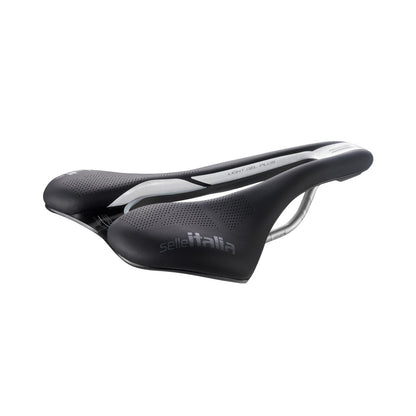 Selle SELLE ITALIA SLR BOOST ENDURANCE SUPERFLOW L Rails Ti316 Noir — vue trois quarts